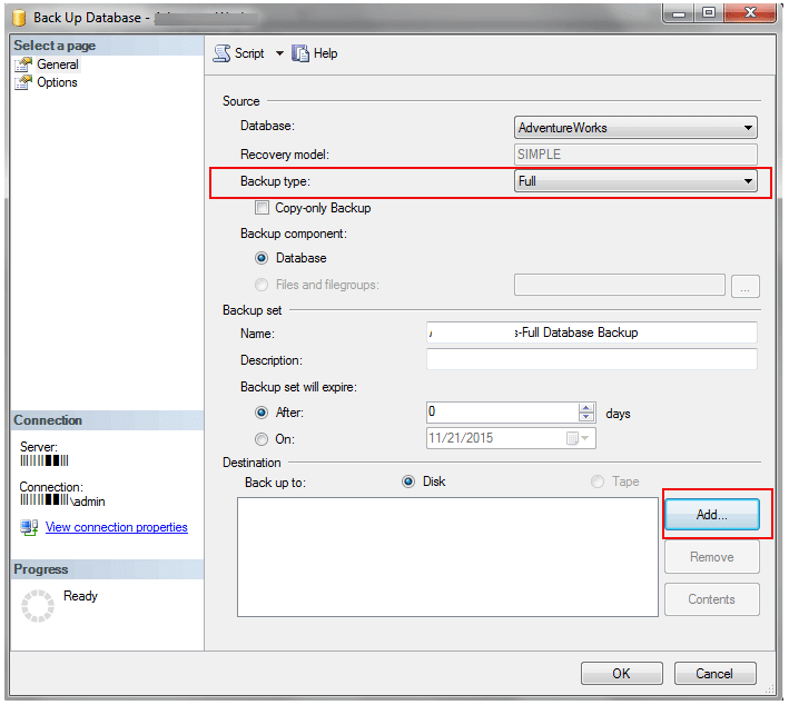 Backup and restore SQL Server